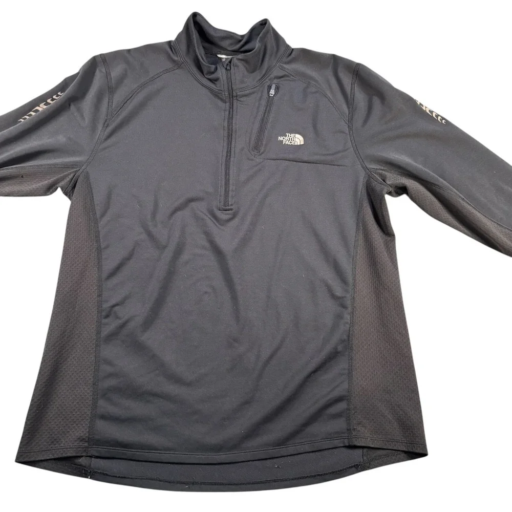 The North Face Men's Black Quarter‎ Zip Pullover Athletic Sweatshirt Sz L TNF